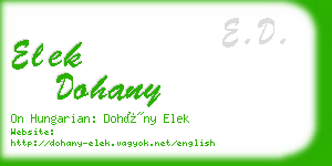 elek dohany business card